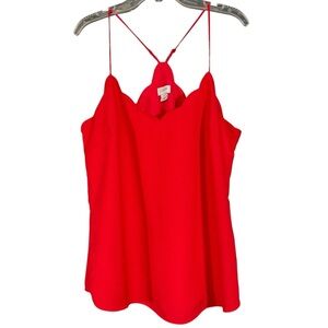 J.Crew Red Scallop Camisole | Adjustable Straps Size 4